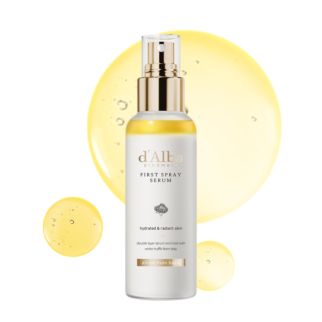 d’alba Piedmont Italian White Truffle First Spray Serum, Vegan Skin Care, Light-weight Face Moisturizer, Glow Serum for Radiant Skin, Non Comedogenic, All In One Mist, Korean Skin Care (3.38 fl oz.)