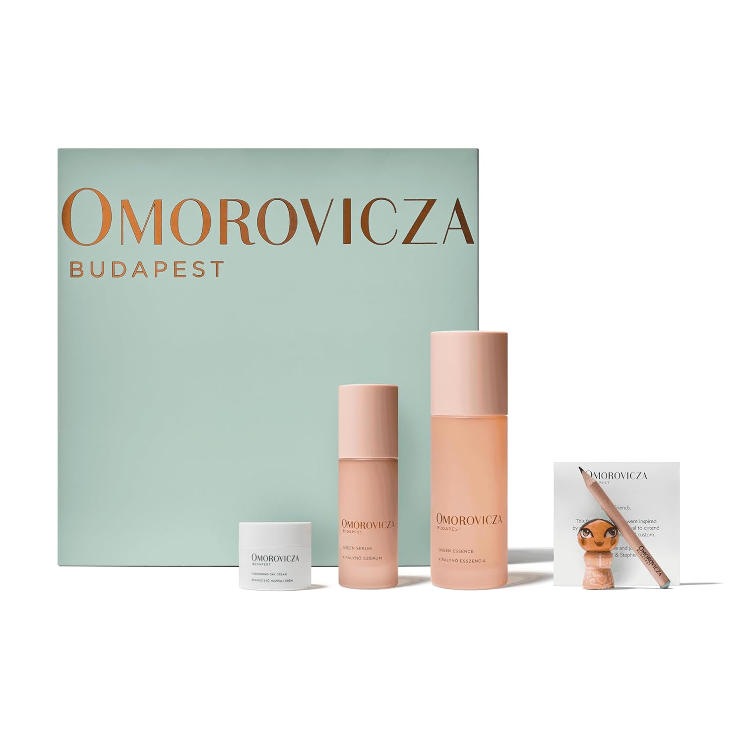 Omorovicza Daily Queen Trio, 3-Step Anti-Aging Skincare Set with Queen Essence, Queen Serum & Cushioning Day Cream to Hydrate, Firm & Visibly Reduce Wrinkles, Christmas Gifts & Stocking Stuffers
