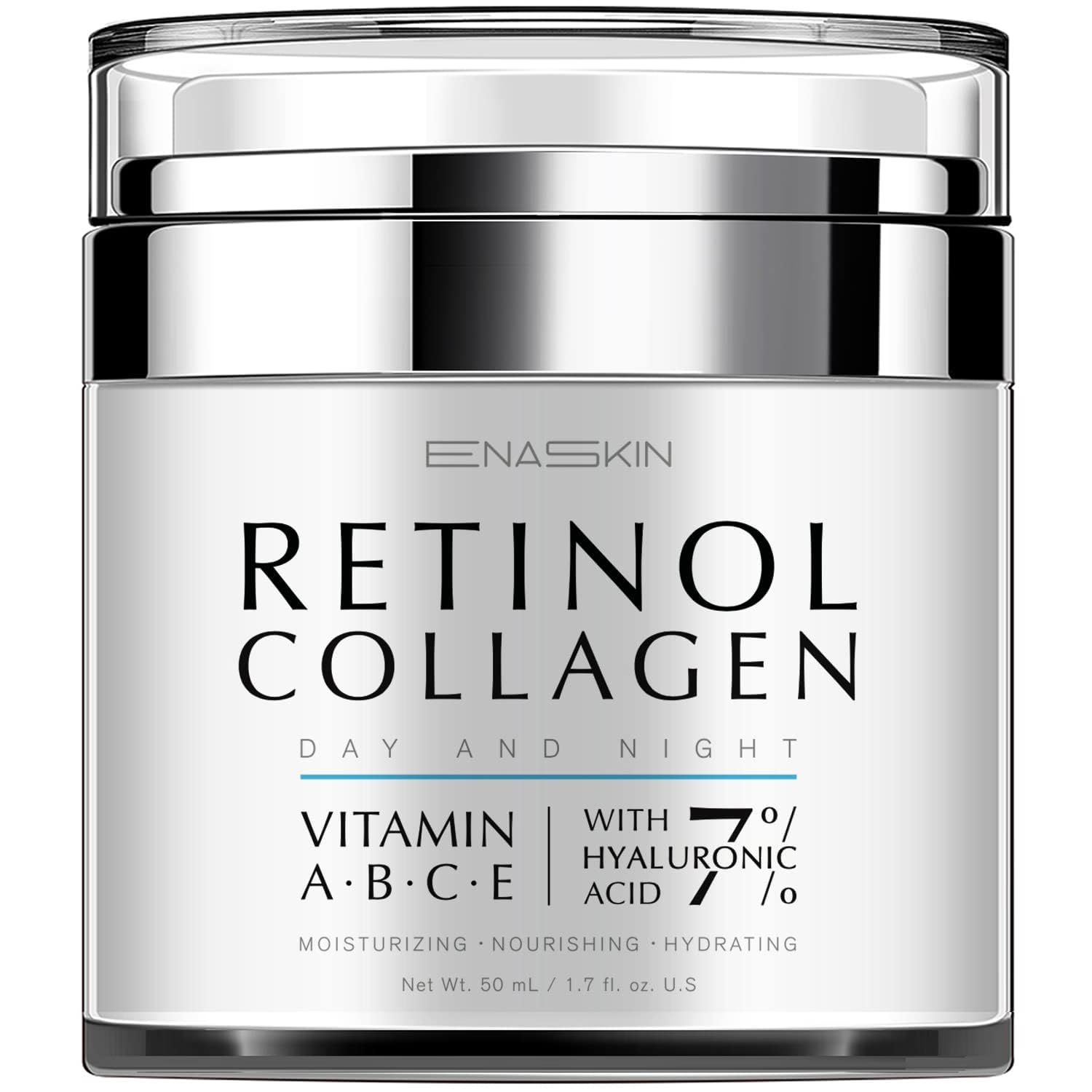 EnaSkin Retinol Cream for Wrinkles: Face Neck Collagen Cream for Tightening Skin – Anti Aging Facial Moisturizer Day and Night for Women and Men 1.7 Fl OZ