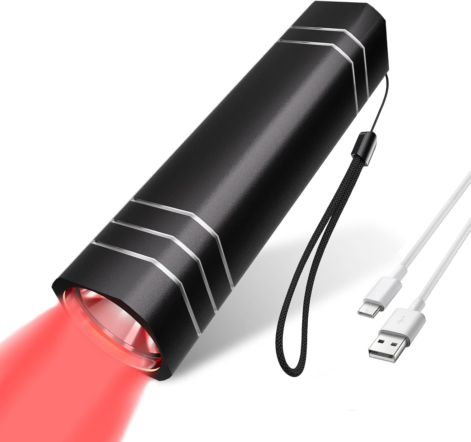 Red Light Therapy Device, 660nm & 850nm Portable LED Red Light Wand for Joint and Muscle, Near Infrared Therapy Torch for Body, Face, Neck, Back, Knee, Ideal for Home & Travel (Black)