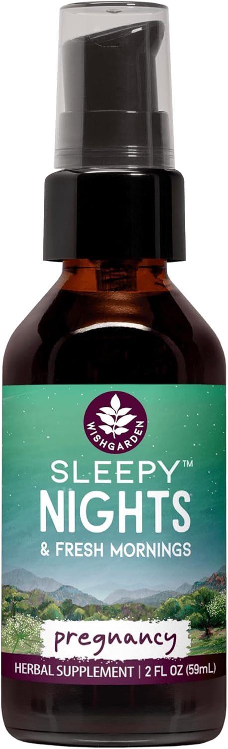 WishGarden Herbs Sleepy Nights for Pregnancy – Plant-Based Herbal Sleep Aid Safe for Pregnant Moms, Organic Sleep Tincture with Chamomile & Scullcap Supports Restful Sleep Without Melatonin, 2oz