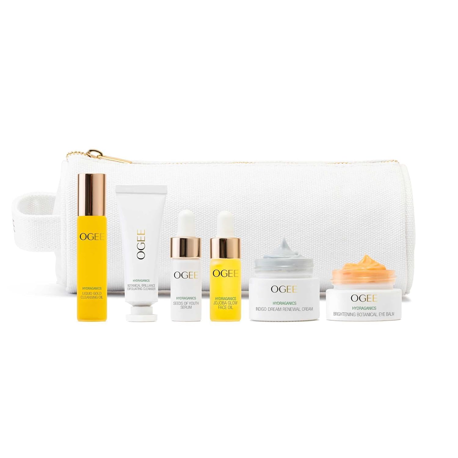 Ogee Discovery Set – Skincare Gift Set – Best-Sellers in Travel-Friendly Sizes – Includes Hyaluronic Acid Serum, Brightening Eye Balm & More