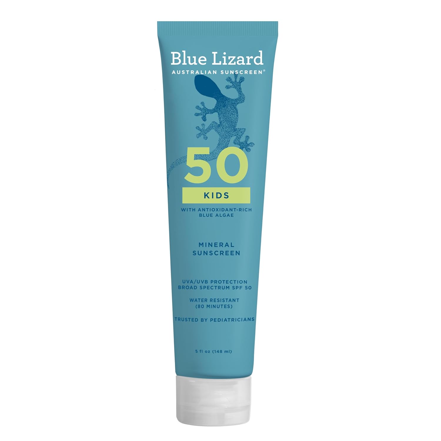 Blue Lizard Kids Mineral SPF 50 Sunscreen Lotion, 100% Mineral, Children’s Sunscreen, Water-Resistant Formula, Paraben-Free, Fragrance-Free, 5 fl oz