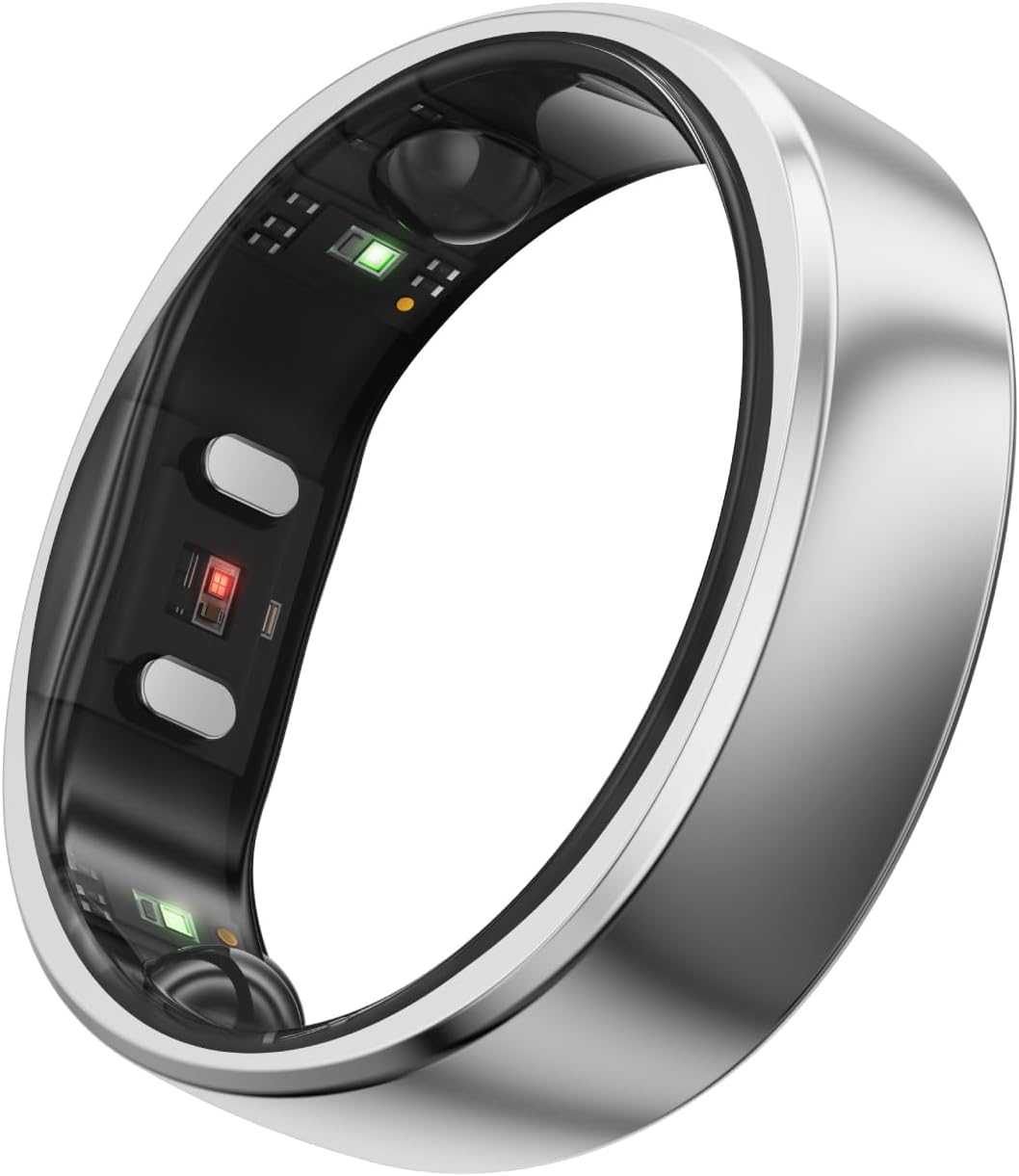 RingConn Gen 2, World’s First Smart Ring with Sleep Apnea Monitoring, No APP Subscription, 12-Day Battery Life, Stress/Heart Rate/Women’s Health Tracker, Android & iOS Compatible (Silver, Size 10)