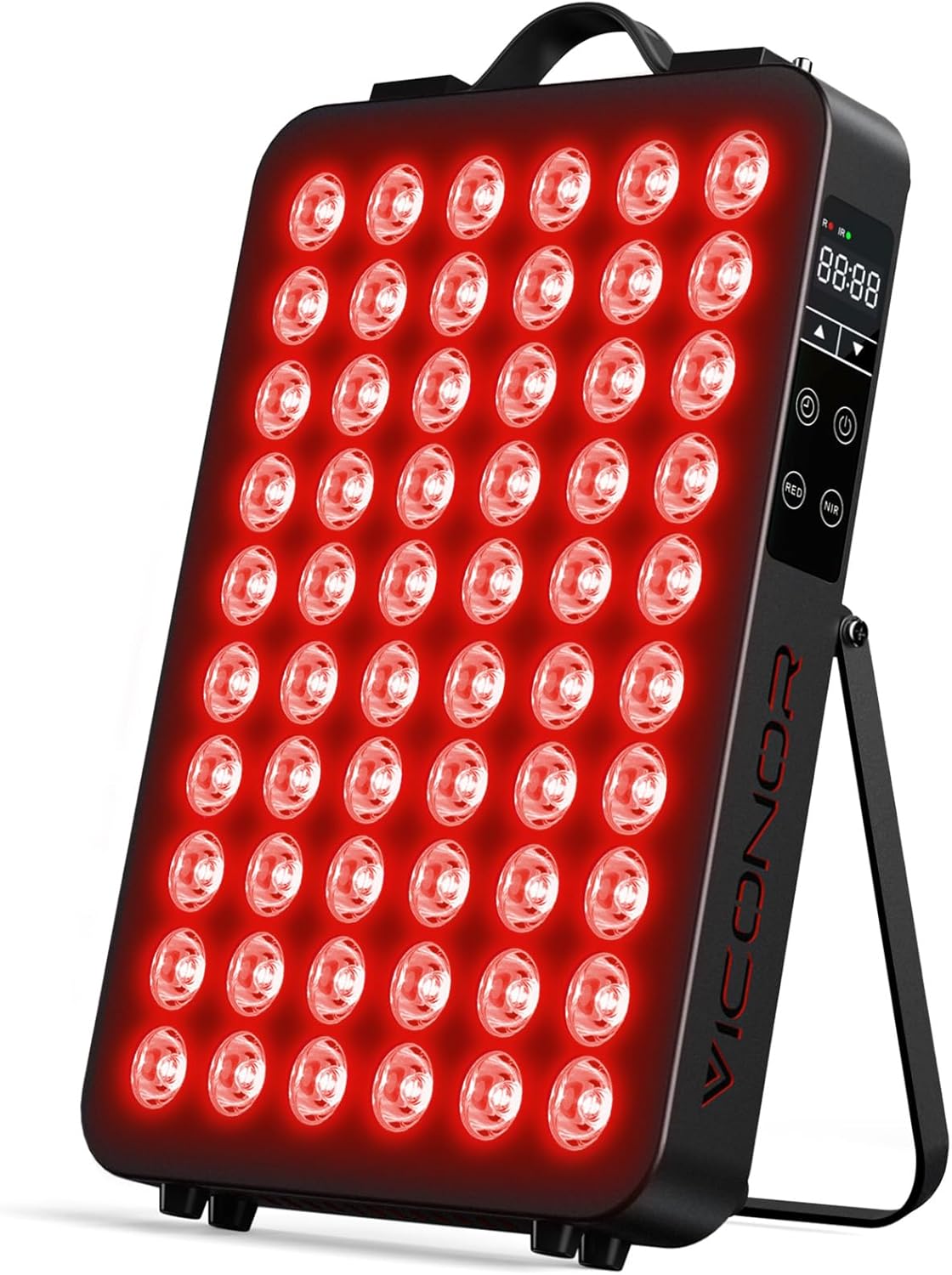 Red Light Therapy for Body, 660nm 850nm Near Infrared Light Therapy Panel, 60 Dual Chip LED Device with 300W of Power, Ideal for Body, Face, Improve Sleep, Skin Health, Includes Hanging Kit & Handle