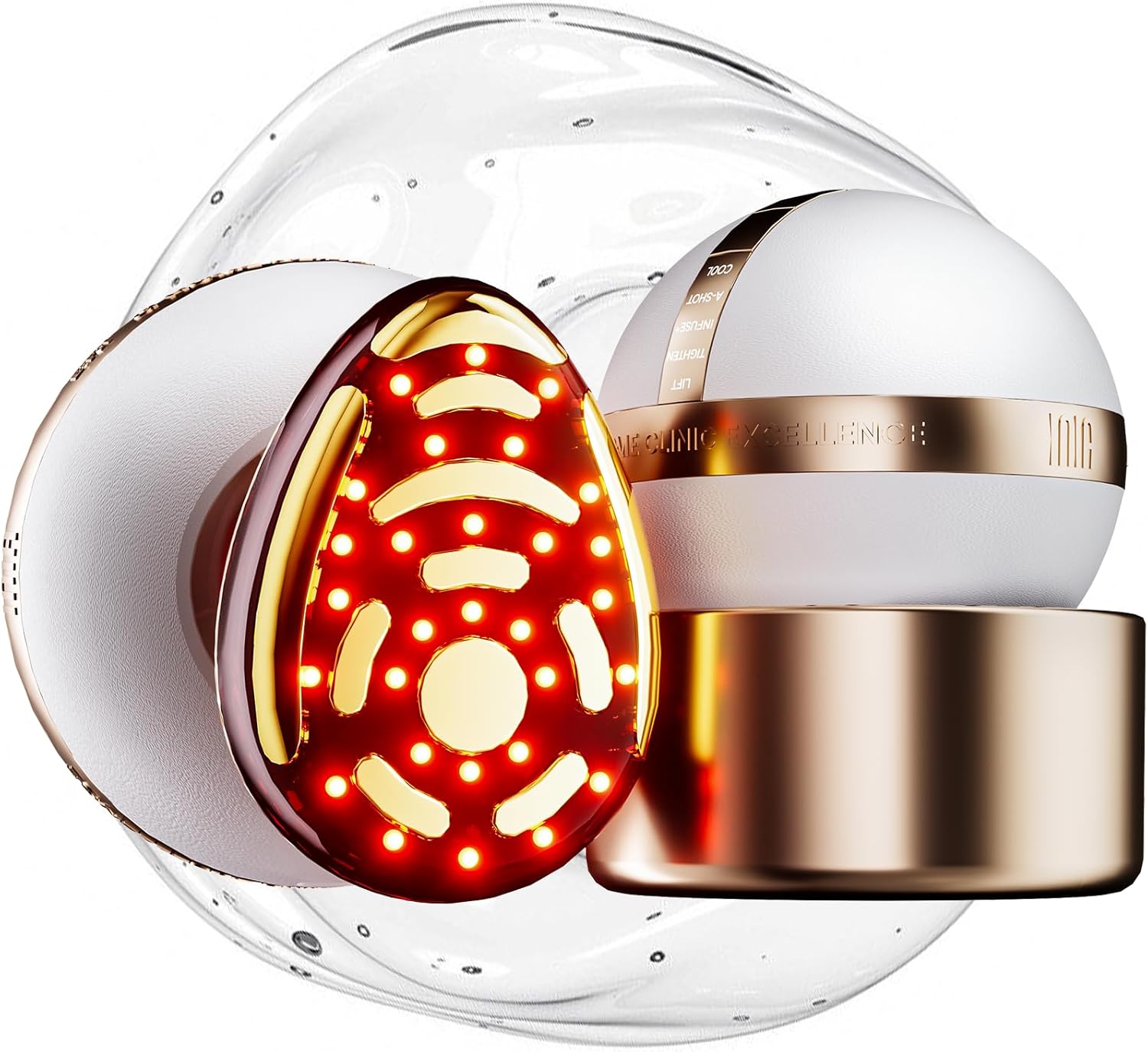 INIA SPHERA Upgraded 8-in-1 Microcurrent Facial Device for Face & Neck – Red Light, Thermal & Cooling Beauty Tool, 5 Custom Modes, At-Home Skin Stimulation & Glow Care Skincare Tool