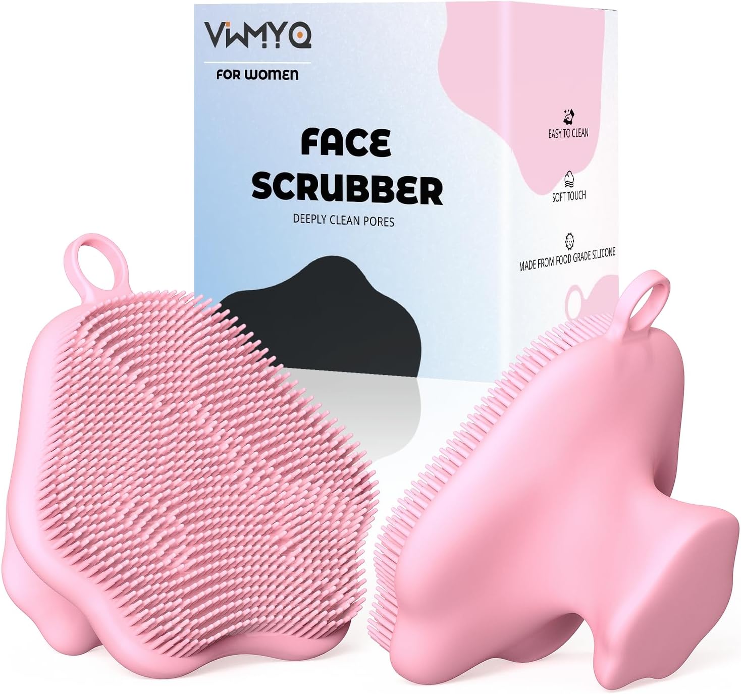 VWMYQ Silicone Face Scrubber – Exfoliating Face Scrubber for Women and Man, Gentle Facial Cleansing Brush Blackhead Acne Pore Pad Cradle Cap, Manual Soft Face Wash Brush for Deep Skin Care