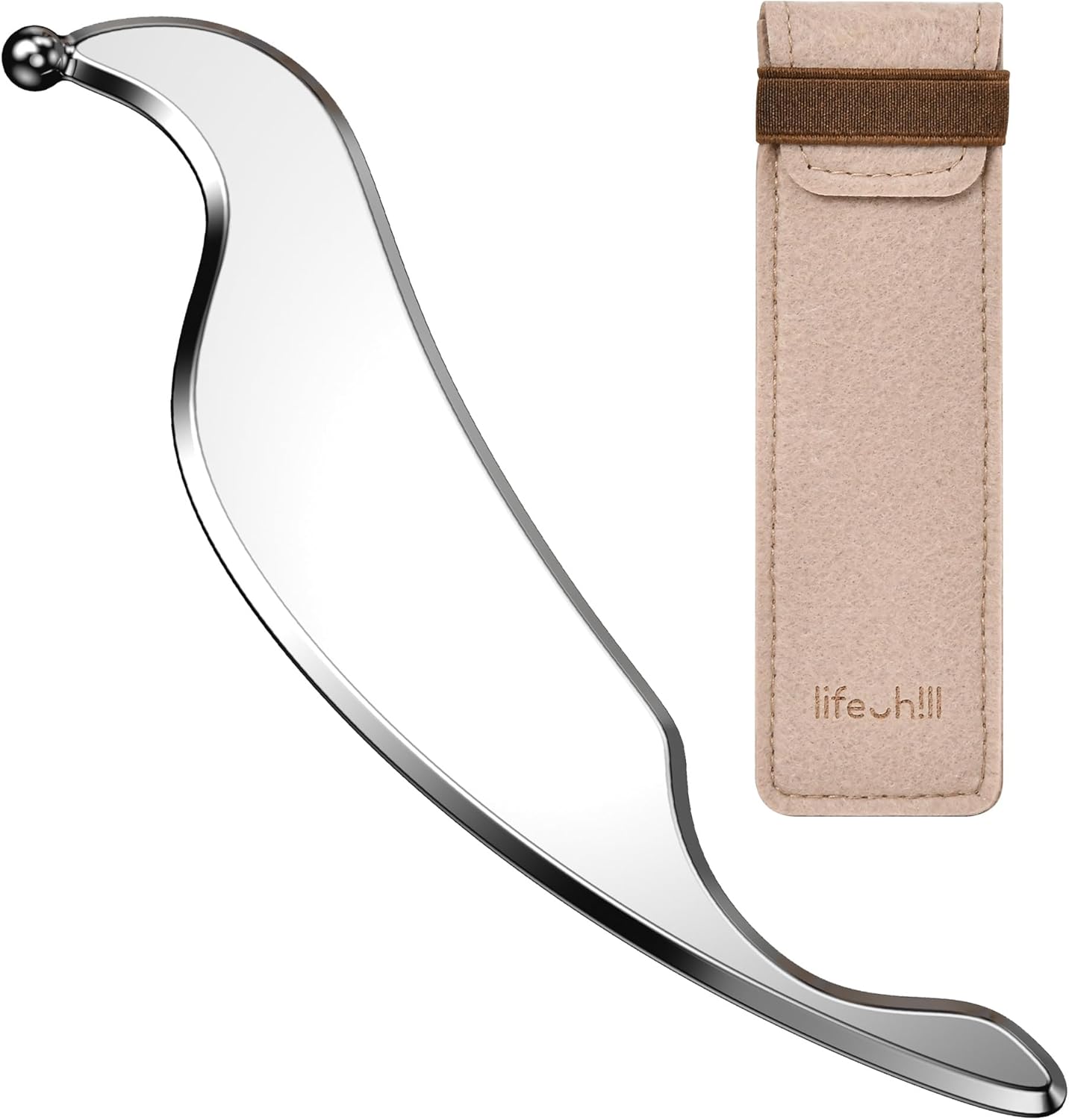 lifechill 3-in-1 Stainless Steel Gua Sha Tool, Professional Trigger Point Massage Tools & Fascia Release Scraper for Muscle Pain Relief of Neck, Shoulder, Leg & Body