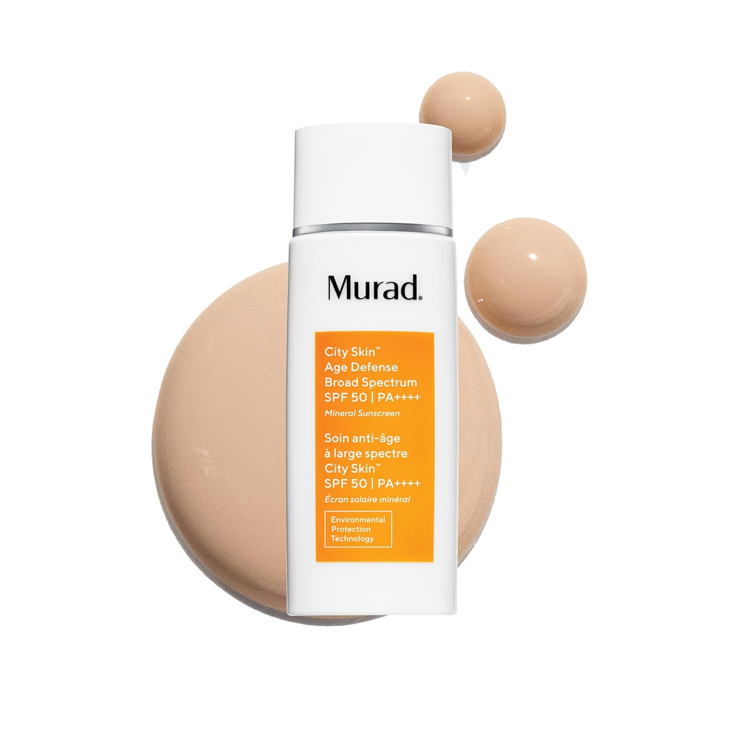 Murad Environmental Shield City Skin Age Defense Broad Spectrum SPF 50 PA++++ – 100% Mineral Sunscreen with Lutein & Iron Oxides for Blue Light Defense, UVA/UVB & Pollution Protection