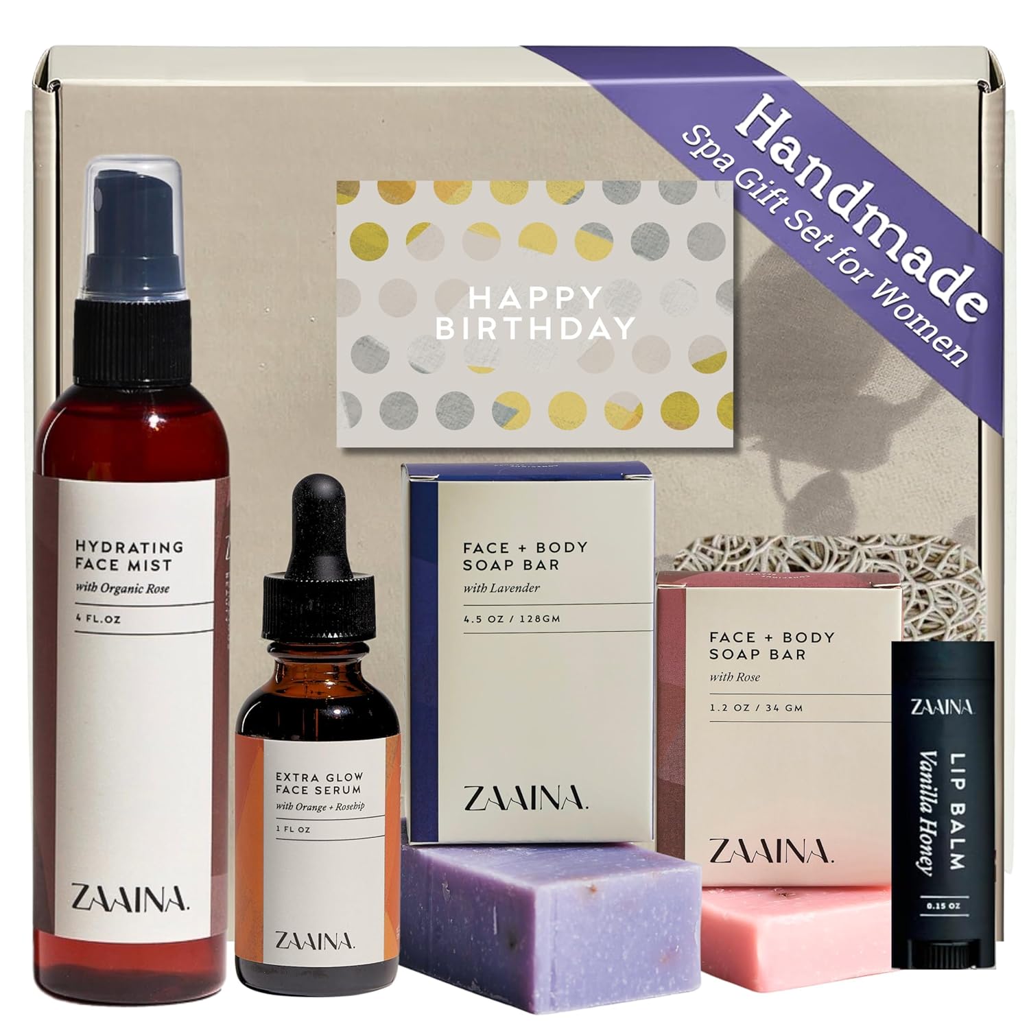 ZAAINA Birthday Spa Gifts for Women – Relaxing Luxury Birthday Spa Kit Package, Self Care Bath and Body Gift Basket for Her Birthday, Birthday Gifts for Women Mom Wife Friend Sister BFF or Co-worker