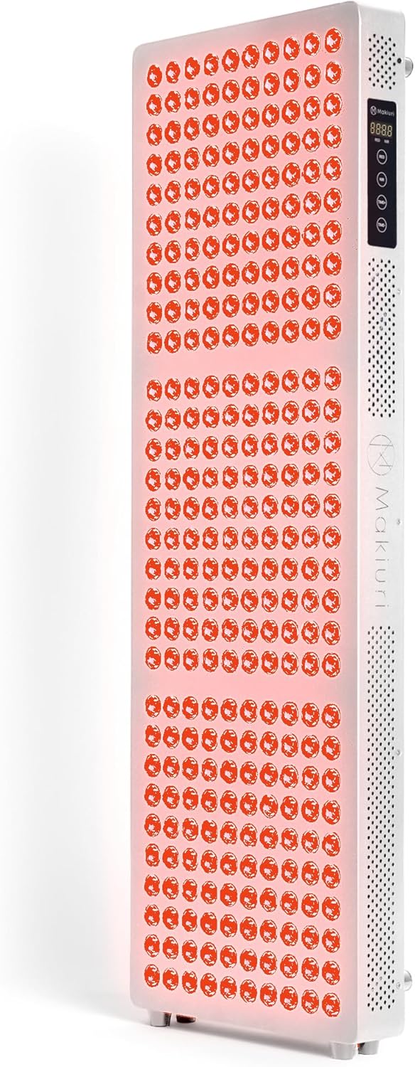 Makiuri Red Light Therapy Panel for Full Body | 630 nm, 660nm, 810nm, 830nm, 850nm | Clinical Grade Red & Near-Infrared LED Light Therapy (5 Wavelengths) | High Irradiance | Neptune (White 300 LED)