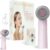 Electric Facial Cleansing Brush with Dual-Rotating Silicone and Bristle Brushheads,Electric Silicone Face Scrubber Exfoliator,Face Cleansing Brush, Rechargeable, for Face Skin Issues,Pink