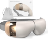 HubiCare Eye Massager with Heat, Vibration, and Music Helps Relieve Strain, Dark Circles, Dryness, and for Migraine Relief Relaxation and Better Sleep Valentines Day Gifts for Women/Men (Beige)