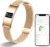 Smart Bracelet for Women Men, Activity & Fitness Trackers/SpO2/Heart Rate/Sleep Stress/1ATM Waterproof,Automatic Monitoring Wearable Fitness Tracker with Free App,2 Bands (Golden)