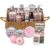Bath Spa Gift Sets – Luxury Basket With Rose Oil & Peony – Spa Kit Includes Wash, Bubble Bath, Lotion, Bath Salts, Body Scrub, Body Spray, Shower Puff, Bathbombs, Soap and Towel
